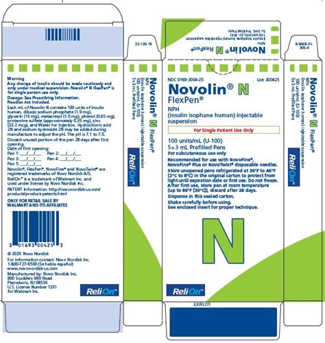 n 100 ml|Novolin N: Package Insert / Prescribing Info .